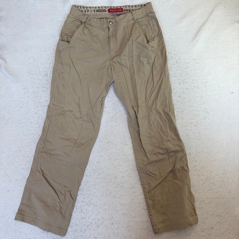 Marmot Climbing Pants Mens 32 Khaki Tan Tommy Caldwell Signature Series